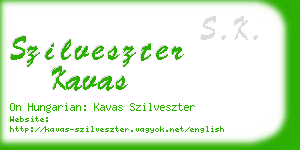 szilveszter kavas business card
